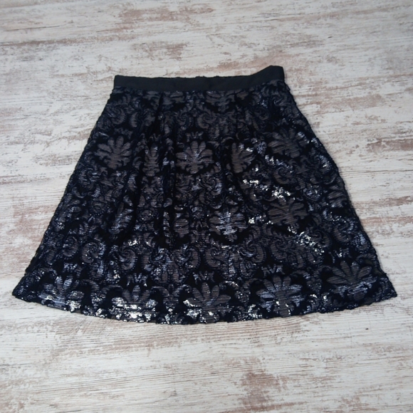 Painted Heart Chic Sparkly Lacey Patterned Lined Women's Skirt - Picture 2 of 16